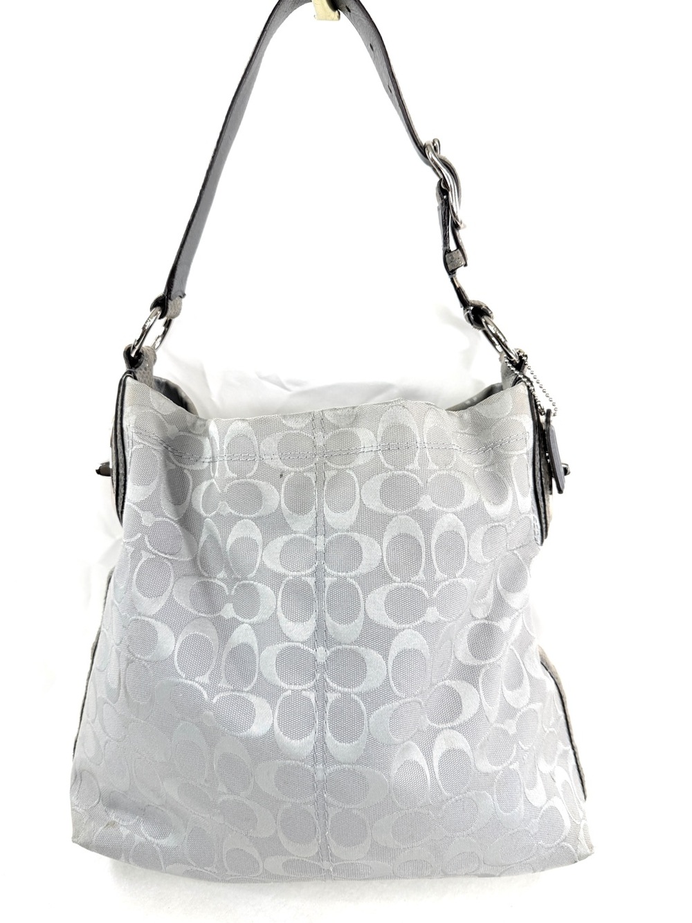 Coach Penelope F16538 Gray Signature Jacquard Hobo Large Shoulder Bag Turn Locks